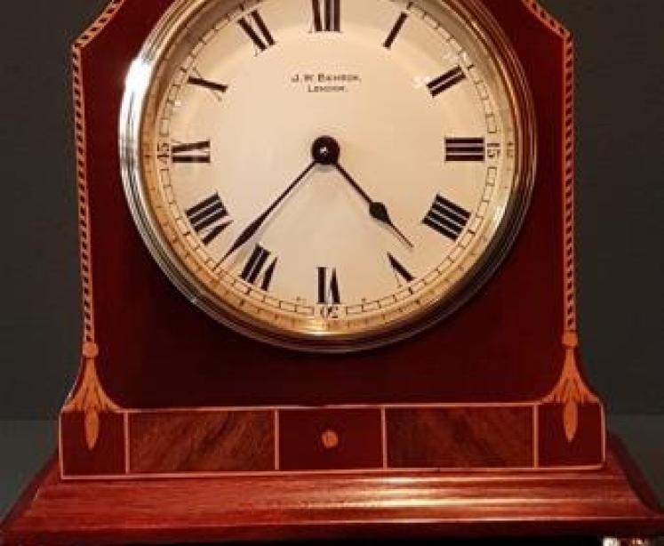 Edwardian Inlaid Mahogany Mantel Clock by Benson - Image 1