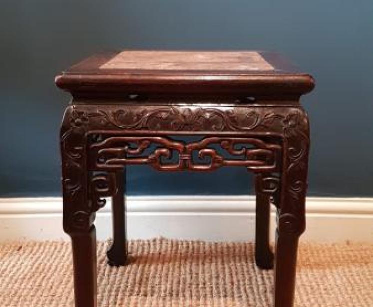 Victorian Carved Rosewood Oriental Table  - Image 1