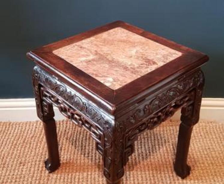 Victorian Carved Rosewood Oriental Table  - Image 2