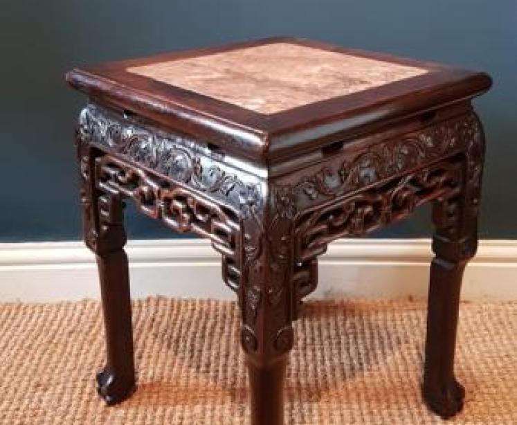 Victorian Carved Rosewood Oriental Table  - Image 3