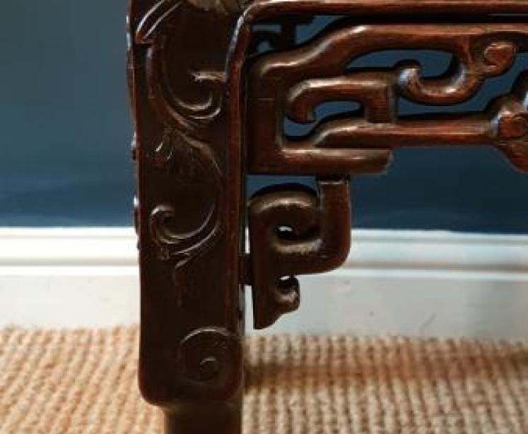 Victorian Carved Rosewood Oriental Table  - Image 5