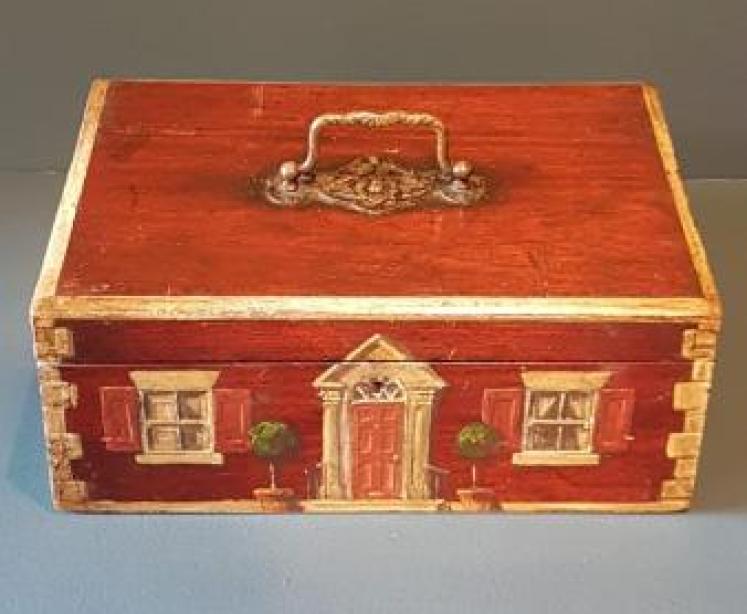 Victorian Painted Country House Deed Box - Image 5