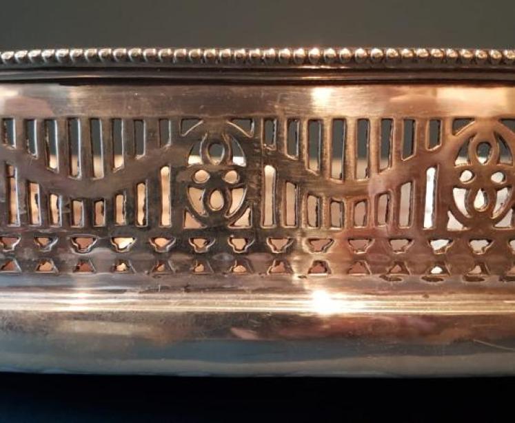 Victorian Oak and Silver Plated Tray - Image 2