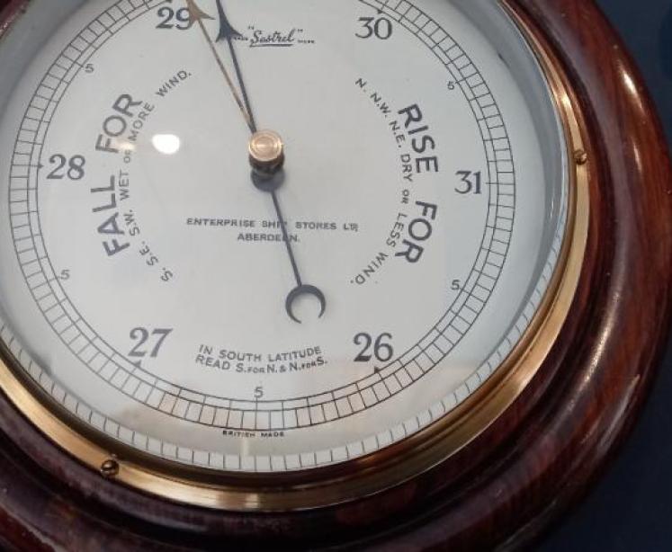 Edwardian Aberdeen Bulkhead Marine Barometer - Image 6