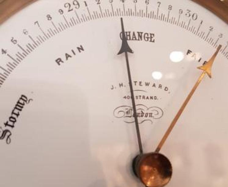 Fine Quality Victorian Enamel Dial Marine Barometer by Steward - Image 3