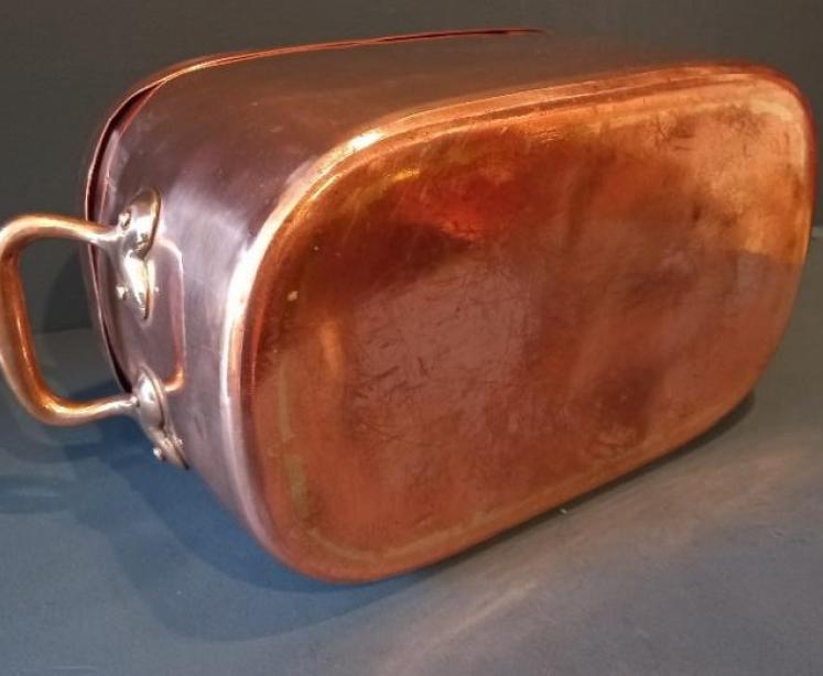 Large 19th Century Copper Twin Handled Pan - Image 7