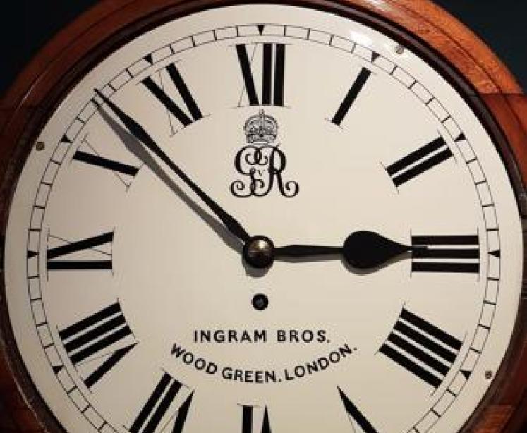 George V Single Fusee English Dial Clock - Image 2