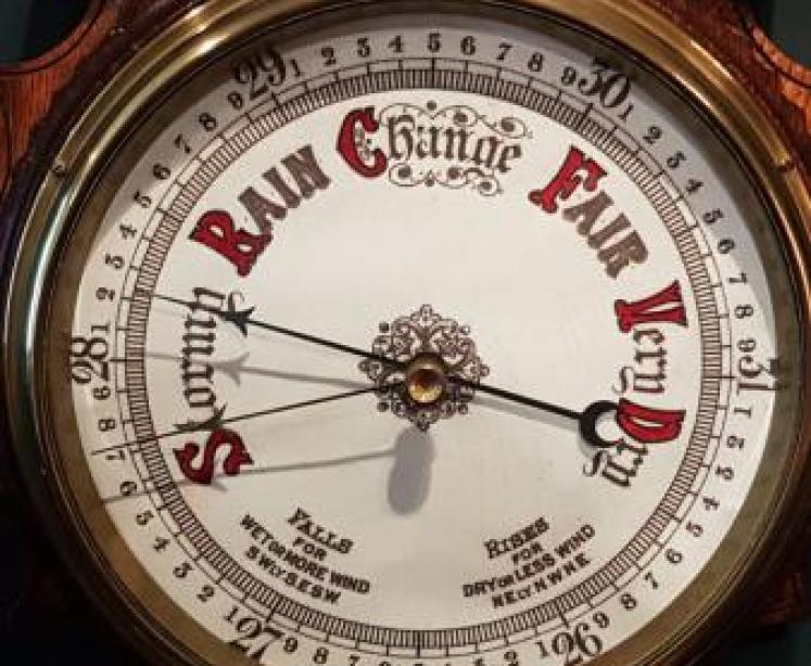 Victorian Carved Oak Banjo Barometer - Image 4