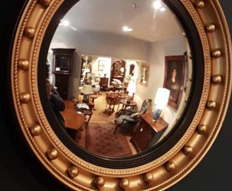 Edwardian Plaster Gilt Convex Mirror - Image 3