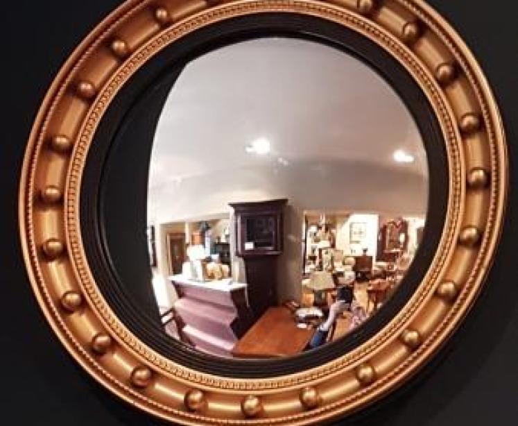 Edwardian Plaster Gilt Convex Mirror - Image 6