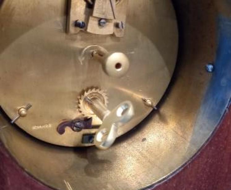 Edwardian Sheraton Inlaid Pear Drop Mantel Clock - Image 5