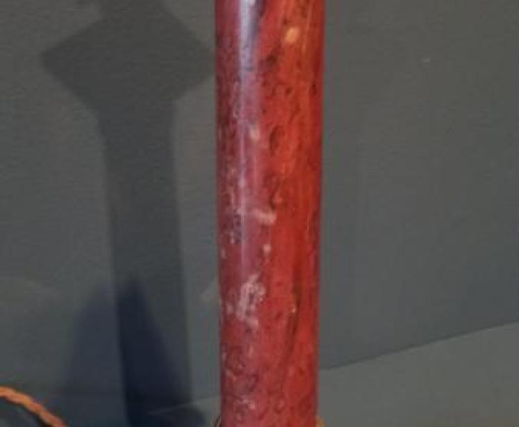 Edwardian Brass & Marble Column Table Lamp - Image 3