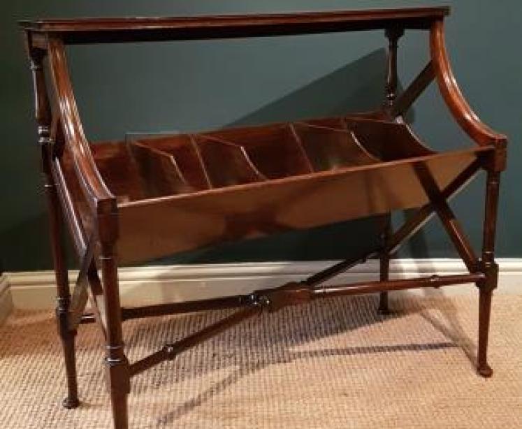 Fine Quality Edwardian Figured Mahogany Book Trough - Image 2