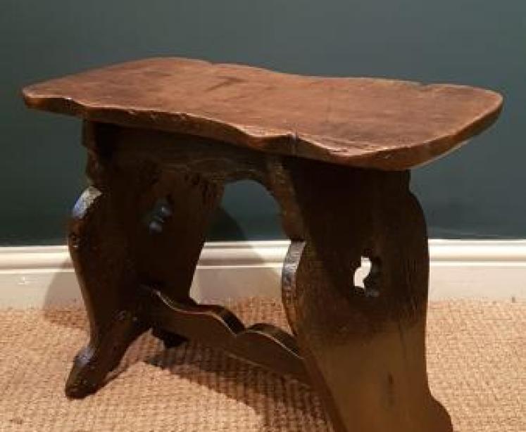 Period Oak Boarded Stool - Image 5