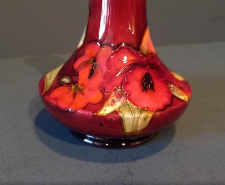 Moorcroft Slipper Orchid Flambe Glazed Vase - Image 4
