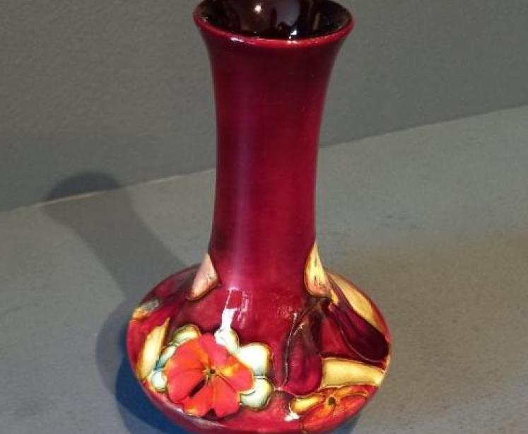 Moorcroft Slipper Orchid Flambe Glazed Vase - Image 7