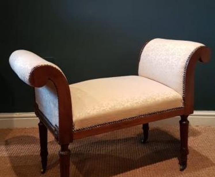 Victorian Walnut Framed Window Seat - Image 1