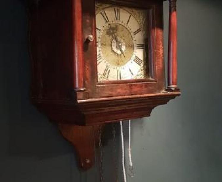 Rare George II Oak Hooded Wall Clock - Image 6