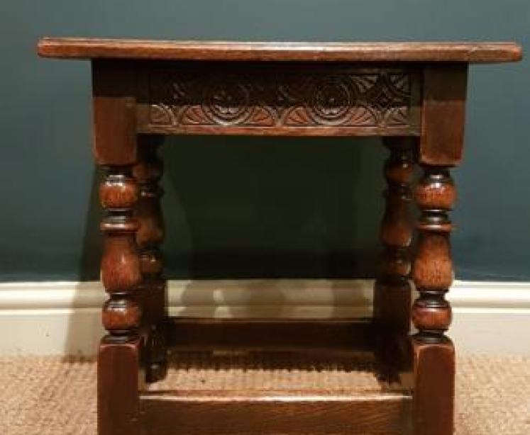 Edwardian Oak Joint Stool - Image 1