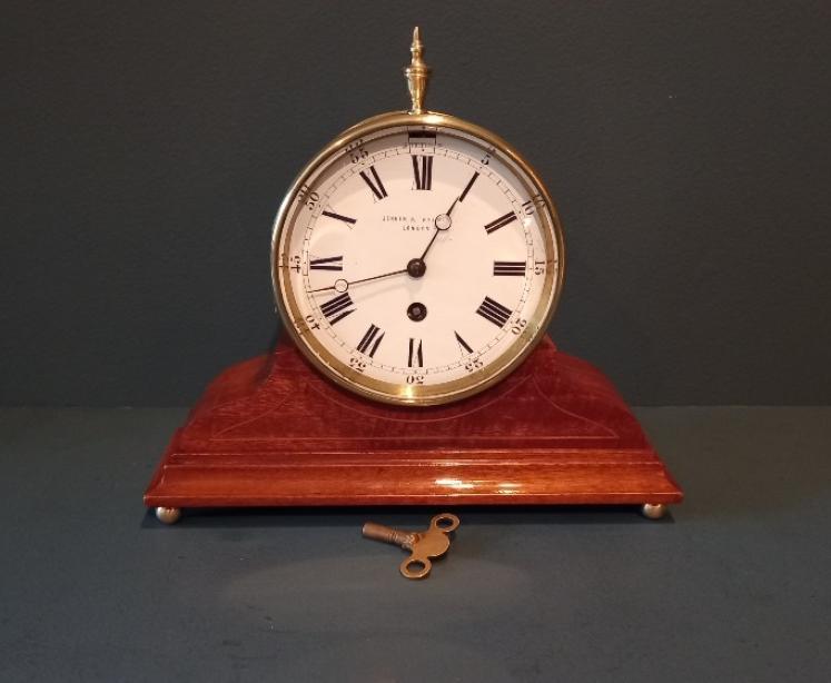 Victorian Brass Drum Station Master's Clock - Image 1