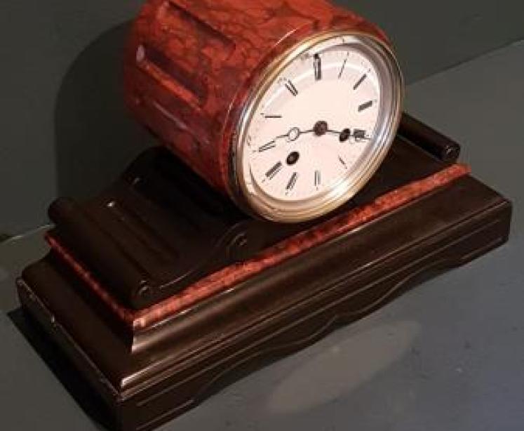 Victorian Slate and Marble Mantel Clock - Image 4