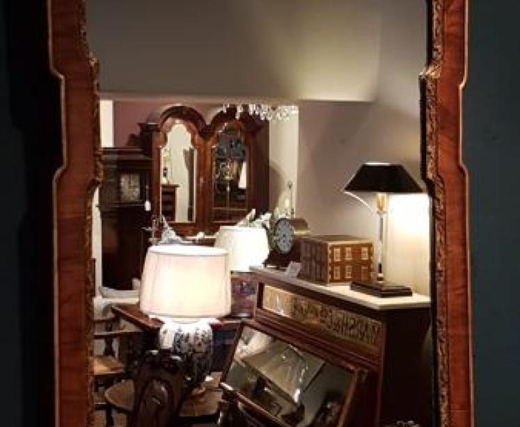 George III Style Walnut Mirror  - Image 1