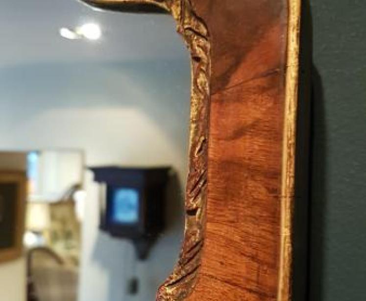 George III Style Walnut Mirror  - Image 2