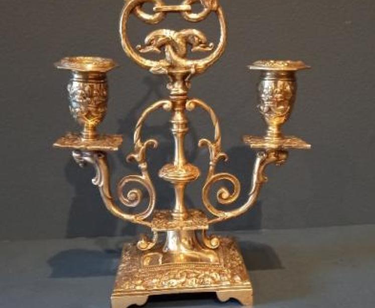 Pair of Victorian Brass Candelabra - Image 2