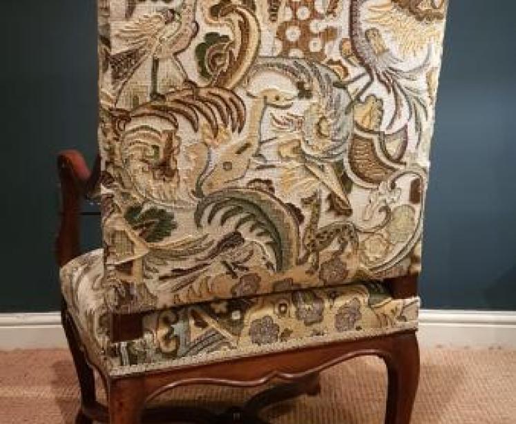 Superb Pair of Walnut Framed Arm Chairs - Image 4