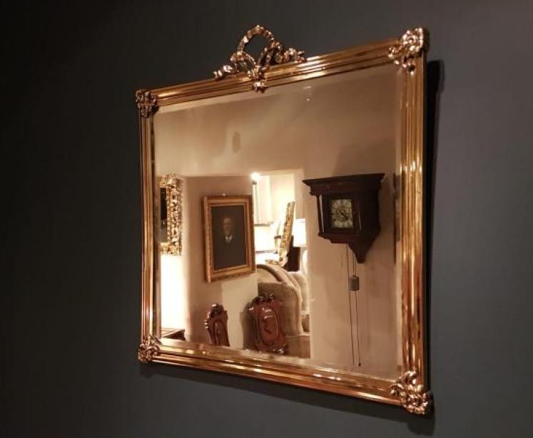 Quality Victorian Brass Framed Mirror - Image 1
