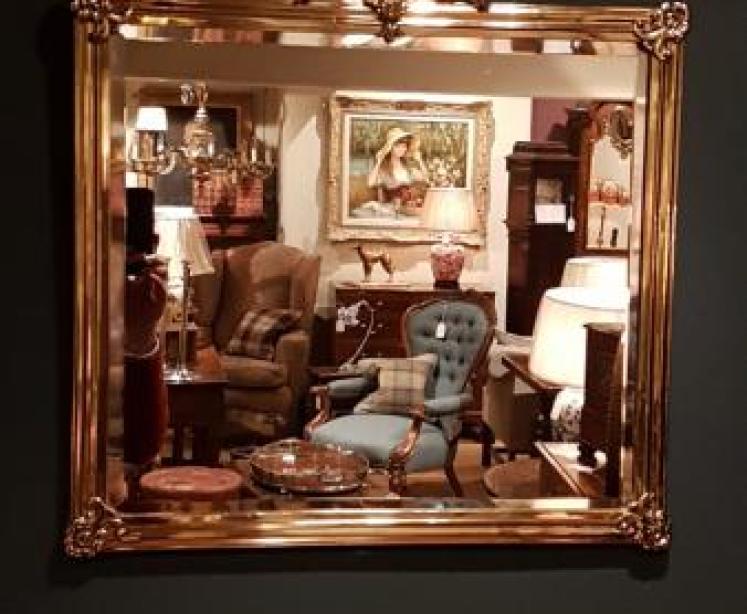 Quality Victorian Brass Framed Mirror - Image 2