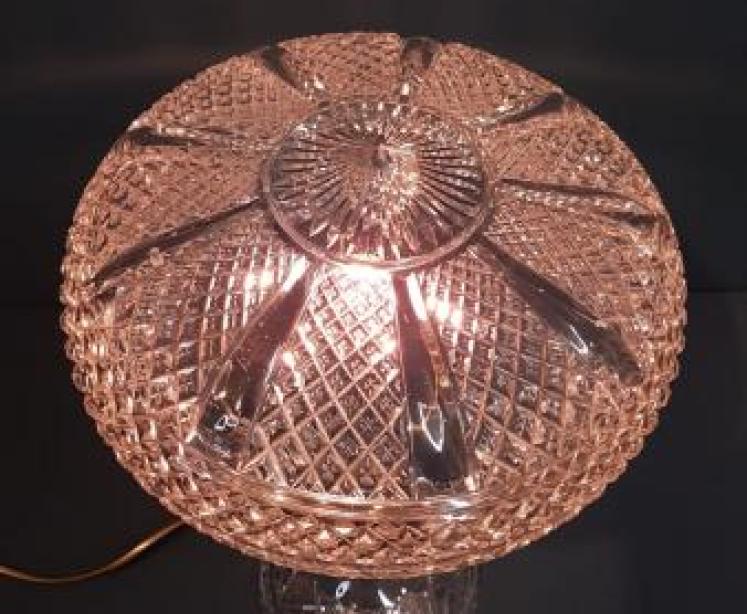 Edwardian Cut Crystal Table Lamp and Shade - Image 2