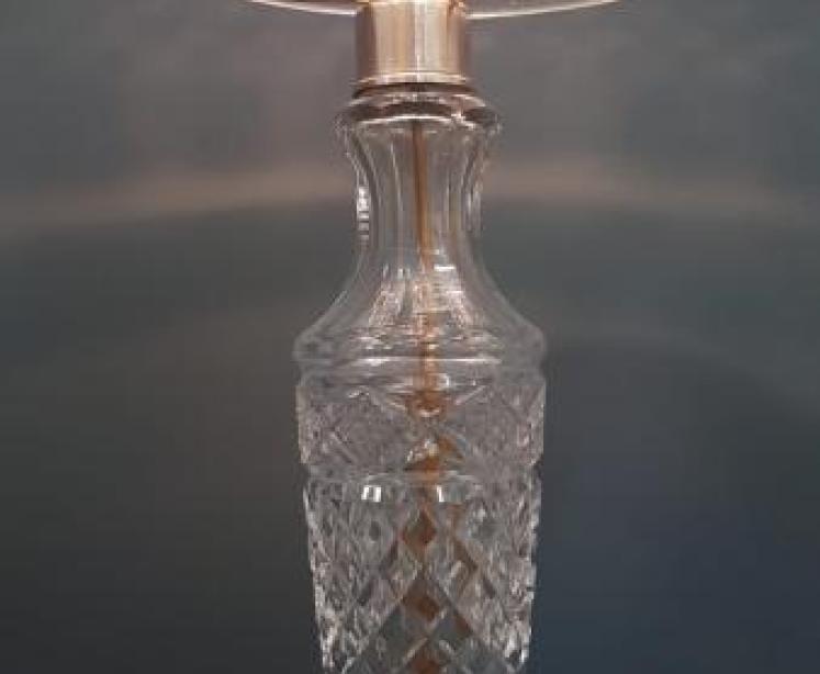 Edwardian Cut Crystal Table Lamp and Shade - Image 3