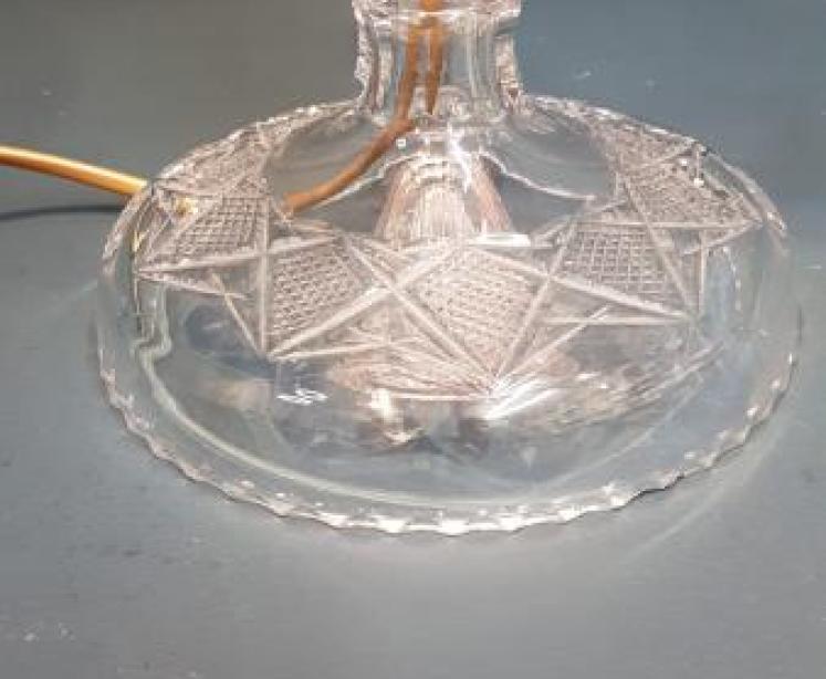 Edwardian Cut Crystal Table Lamp and Shade - Image 4