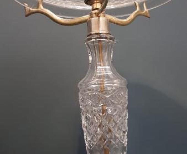 Edwardian Cut Crystal Table Lamp and Shade - Image 5