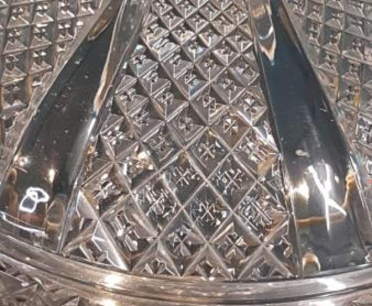 Edwardian Cut Crystal Table Lamp and Shade - Image 6