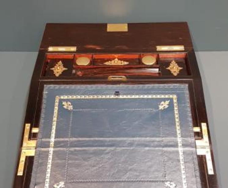 Brass Bound Coromandel Writing Slope - Image 5