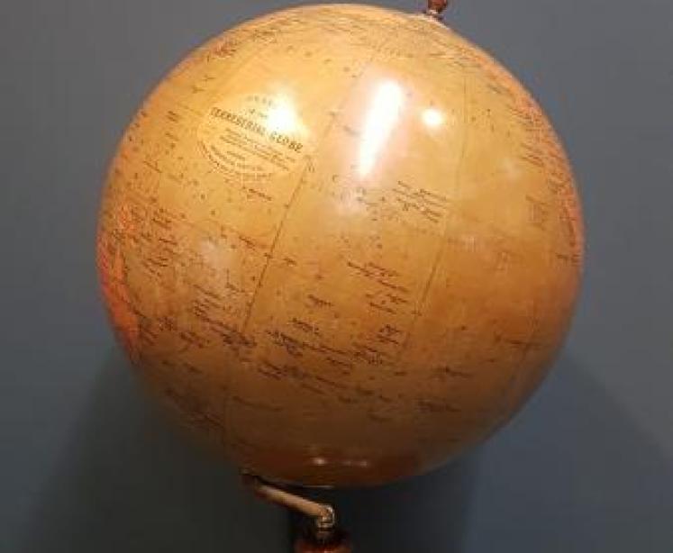 1930's Phillips 14" Plaster Terrestrial Globe - Image 1