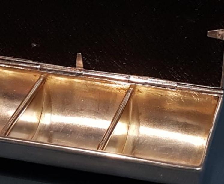 Silver Three Section Stamp Box - Image 5