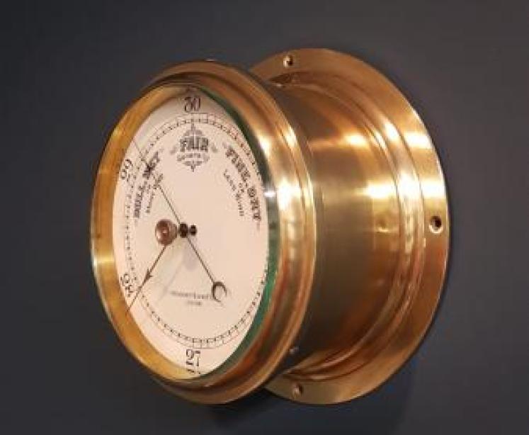 Edwardian London Made Ships Bulkhead Barometer - Image 4
