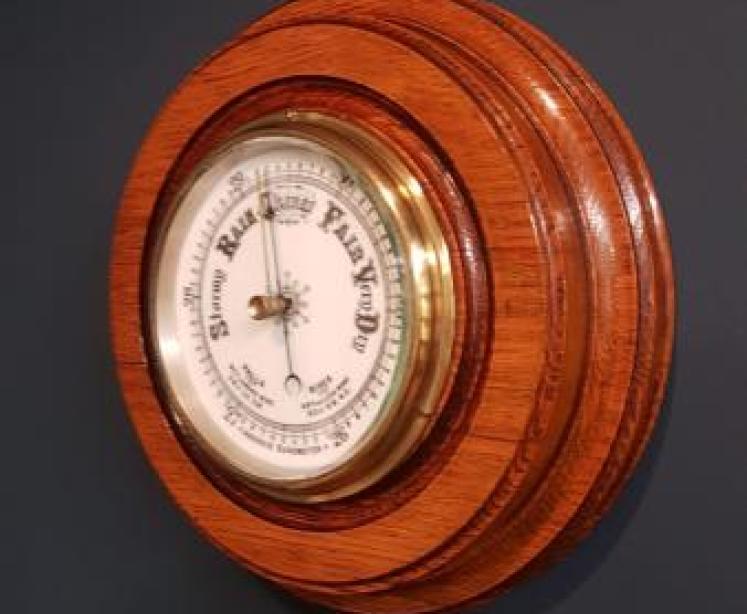 Victorian Oak Ships Barometer - Image 5