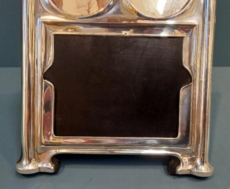Rare Edwardian Silver Three Window Photo Frame - Image 4