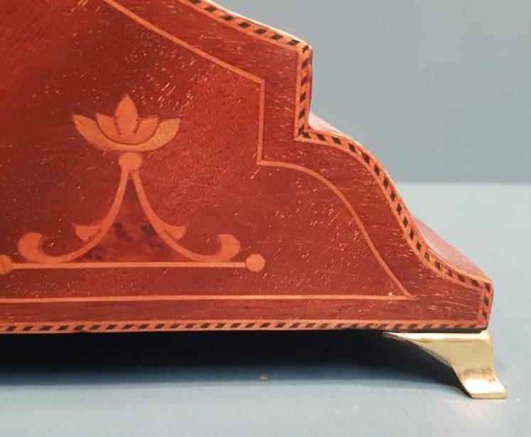 Fine Quality Inlaid Mahogany Barometer with Crescent Thermometer - Image 4