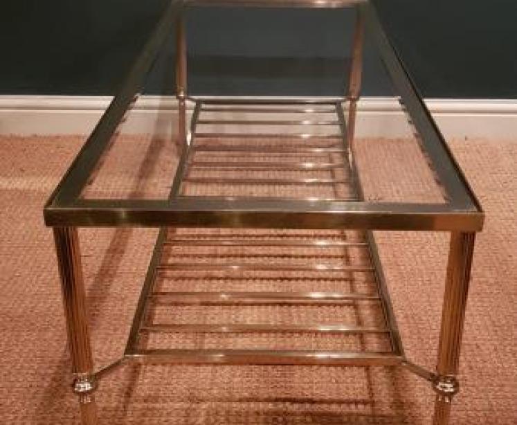 Stylish 1950's Brass and Glass Coffee Table - Image 4