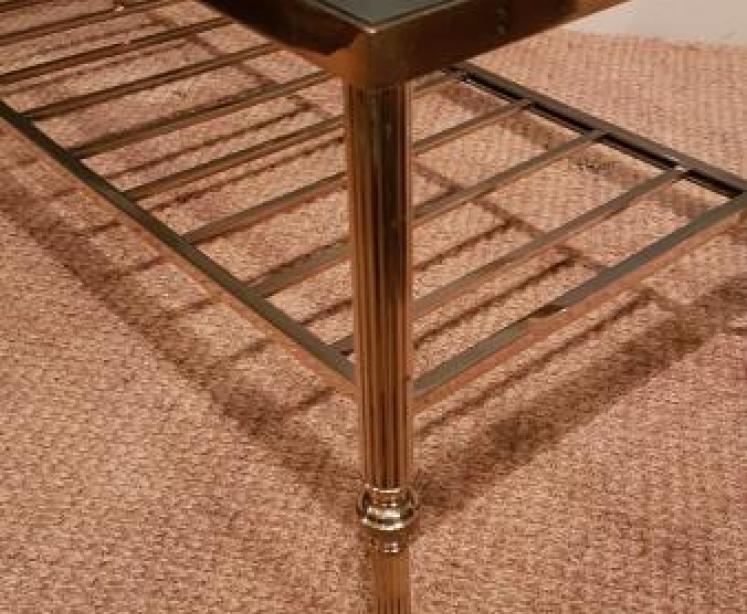 Stylish 1950's Brass and Glass Coffee Table - Image 5