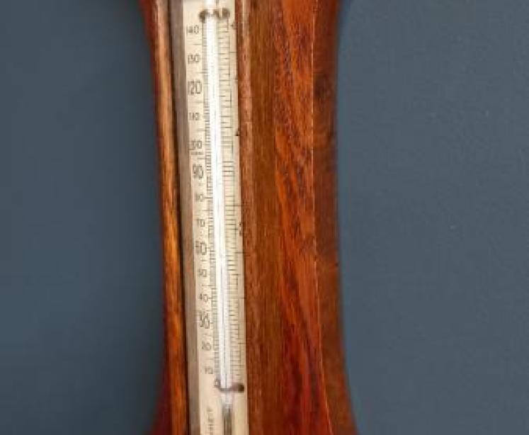 Victorian Polished Oak Porcelain Dial Banjo Barometer - Image 4