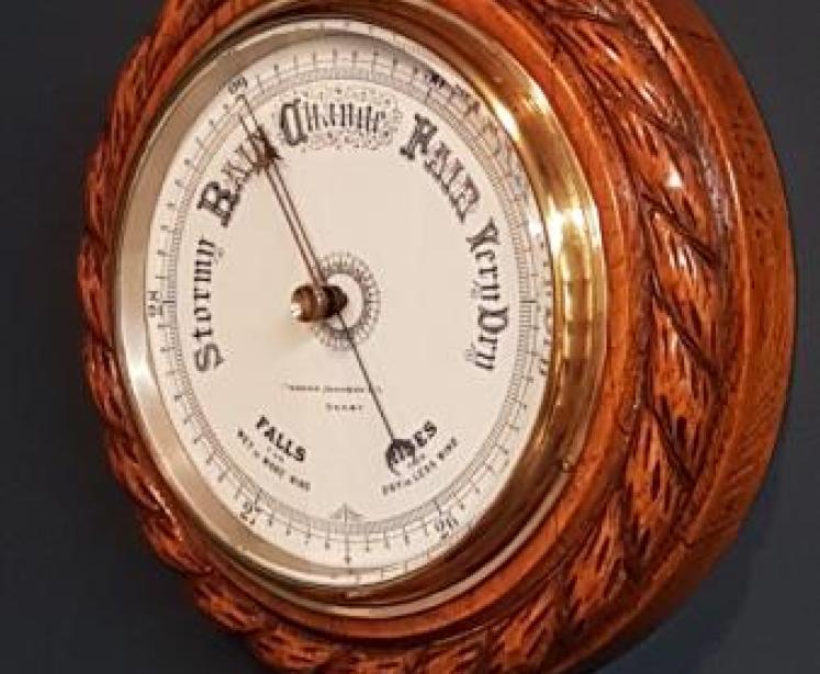 Victorian Oak Ships Barometer - Image 2