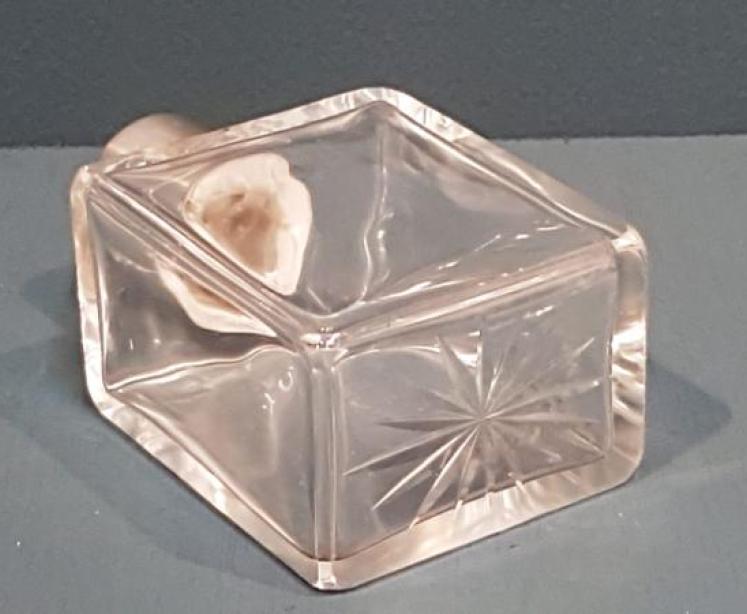 Engine Turned Pink Enamel and Silver Scent Bottle - Image 4