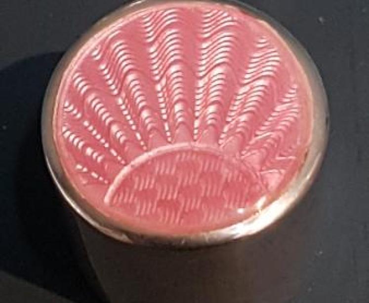 Engine Turned Pink Enamel and Silver Scent Bottle - Image 5