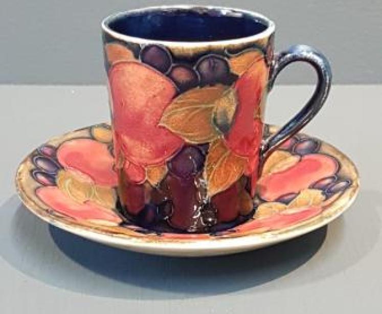 Moorcroft Coffee Cup and Saucer - Image 1